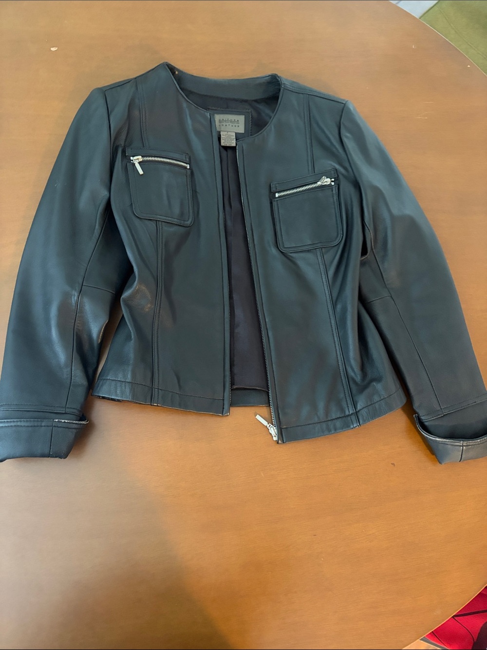 Uniform - John Paul Richard Black Leather Zip-Pocket Jacket - Women